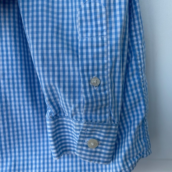 •Vineyard Vines• Boys Blue Gingham Button Down Whale Shirt - Size 8-10 - Picture 5 of 7